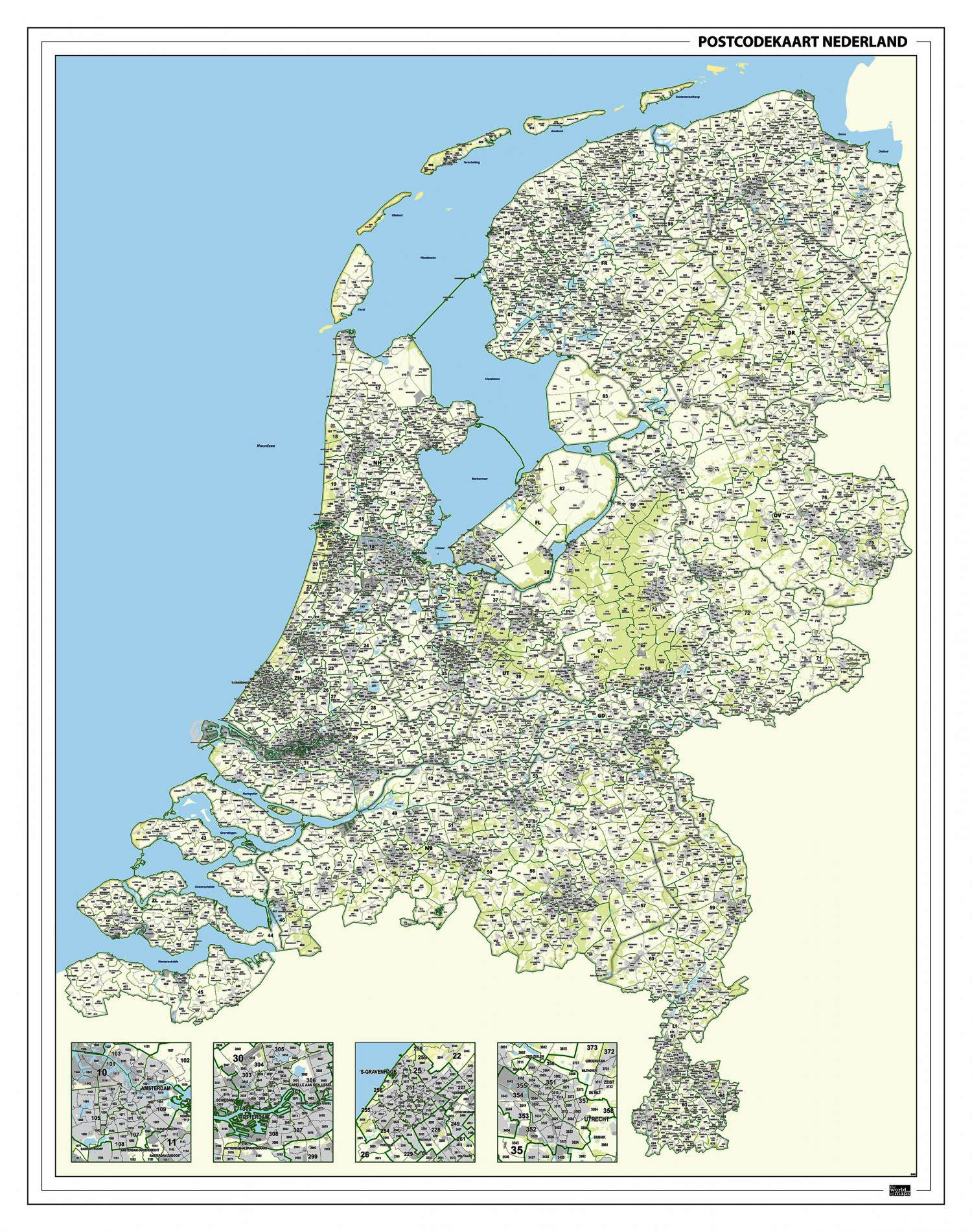 2 3 En 4 Cijferige Postcodekaart Nederland 844 Kaarten En Atlassennl 4307